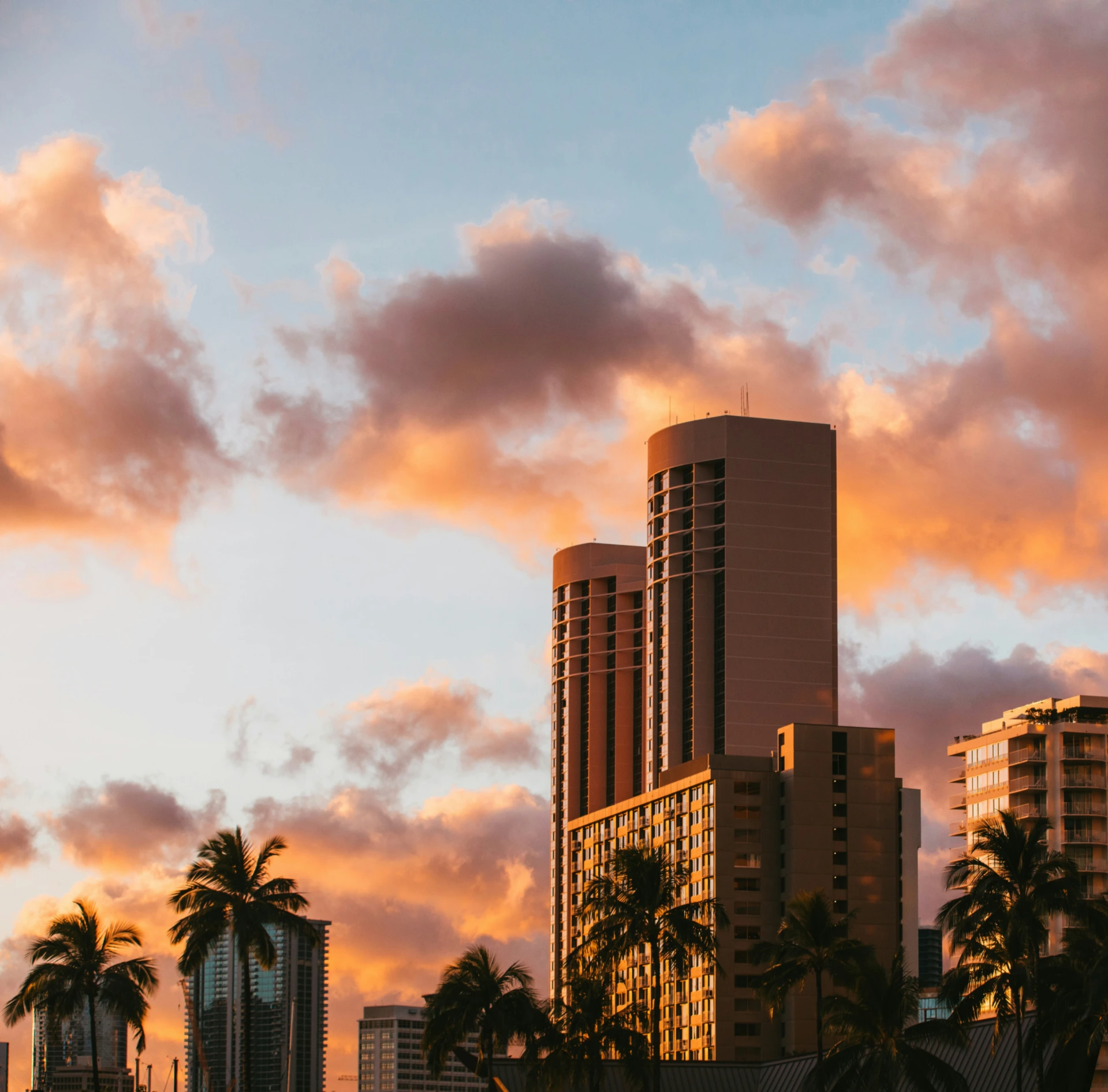 City scape at sun set